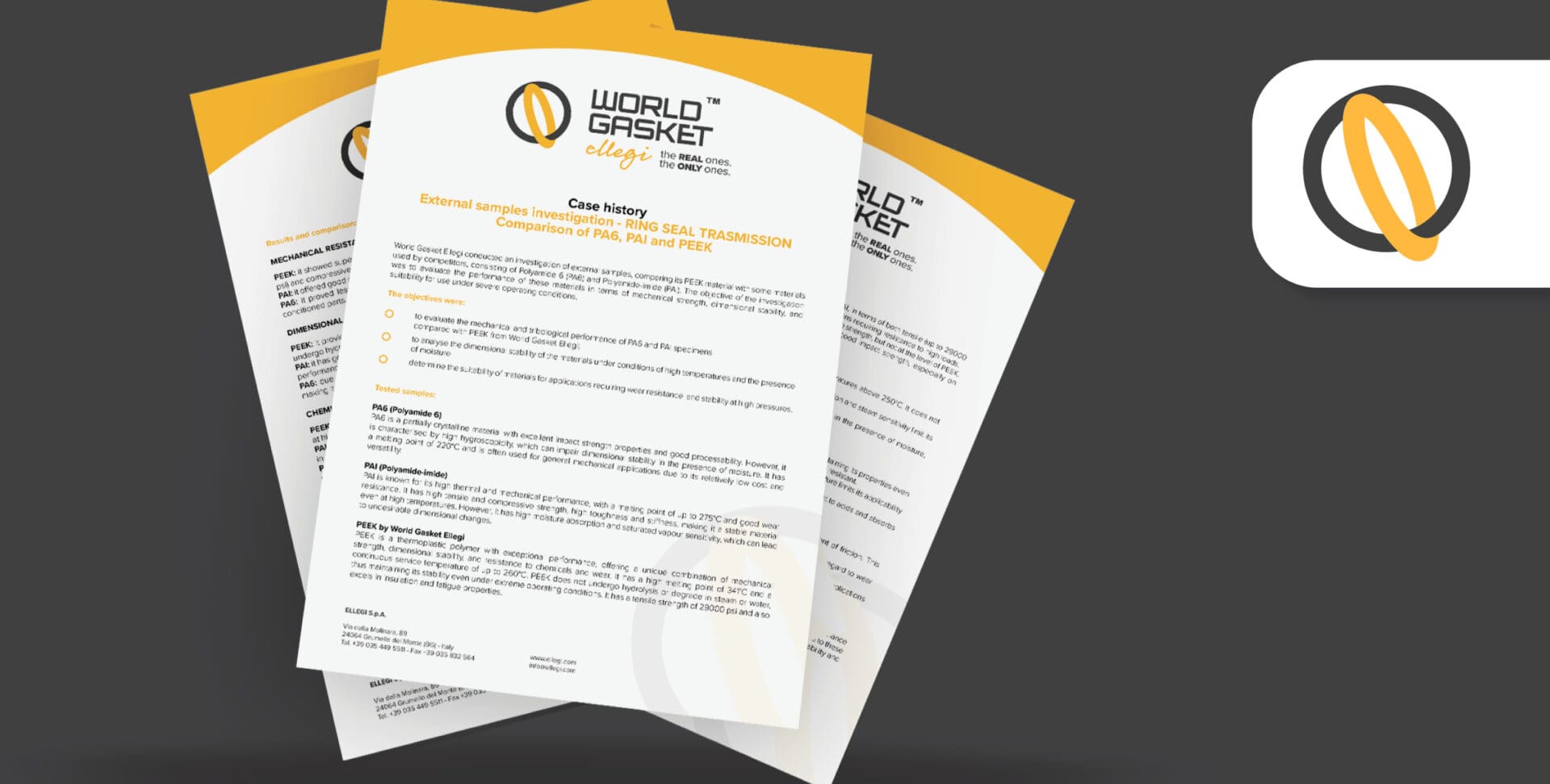 We conducted a comparative investigation by putting PEEK WGE to the test and comparing it with materials used by competitors, such as Polyamide 6 (PA6) and Polyamide-imide (PAI). Read the results here.